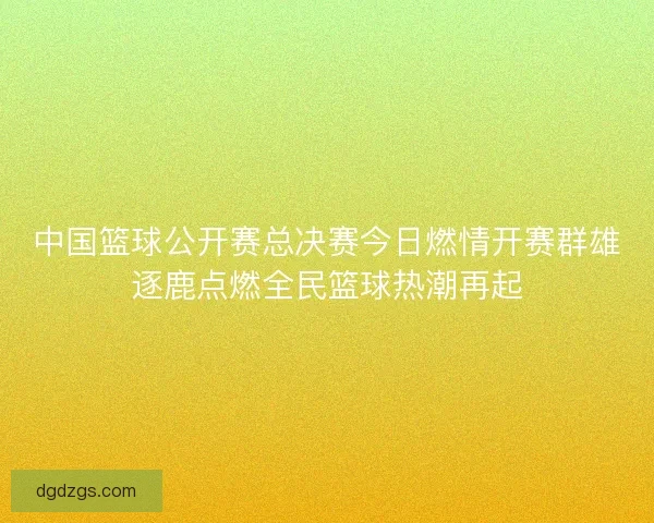 中国篮球公开赛总决赛今日燃情开赛群雄逐鹿点燃全民篮球热潮再起